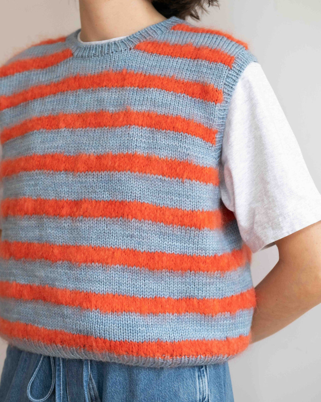Strickanleitung "Fluffy Stripe Slipover"
